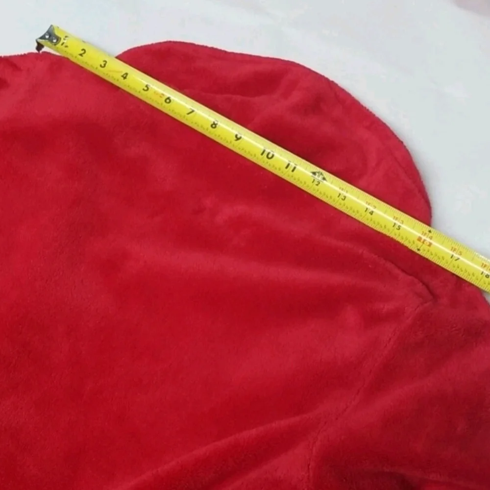 Women's Red Plush Bathrobe Vintage Simply Basic Size M